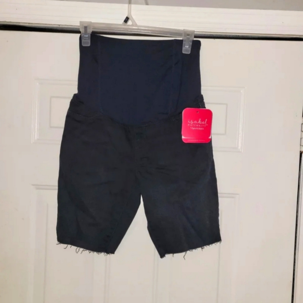 NEW Ingrid & Isabel Maternity Shorts~Size 4~Crossover Panel~Black~Org. $25
